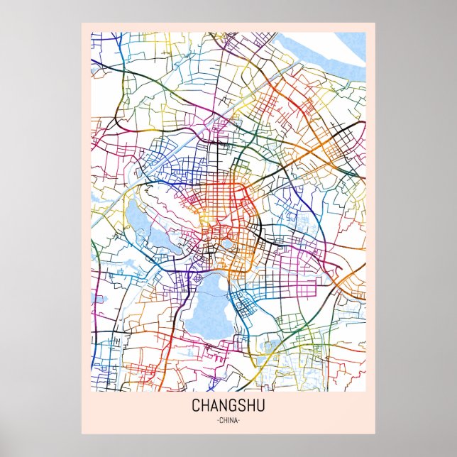 Changshu China City Map Poster (Front)
