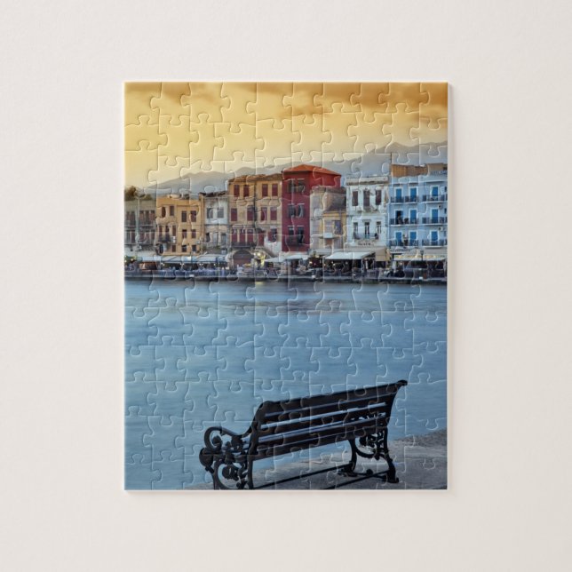 Chania at dusk, Chania, Crete, Greece Jigsaw Puzzle (Vertical)