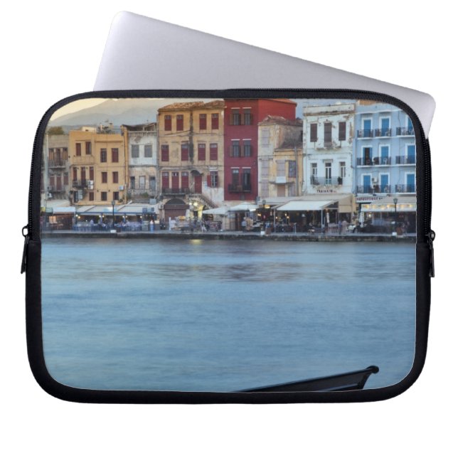 Chania at dusk, Chania, Crete, Greece Laptop Sleeve (Front)