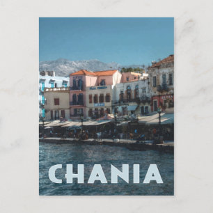 Chania Harbour, Crete Greece Postcard