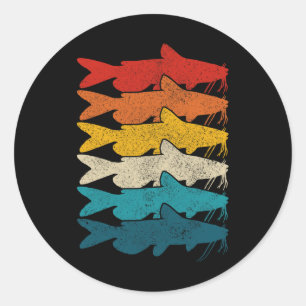 Channel Catfish Vintage Fish Catfish Fishing  Classic Round Sticker