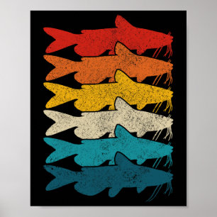 Channel Catfish Vintage Fish Catfish Fishing  Poster