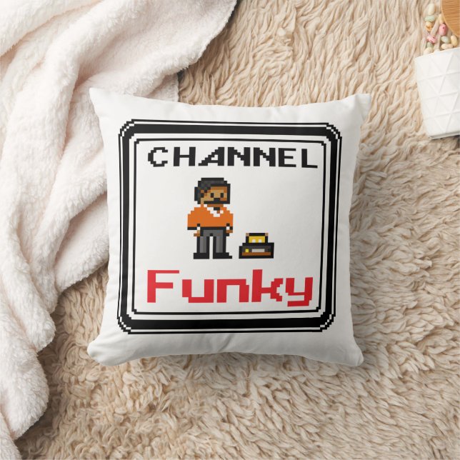  Channel Funky Pixel Art  Cushion (Blanket)