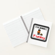 Channel Funky Pixel Art Spiral Notebook