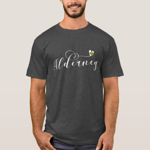 Channel Islands, Alderney Flag Heart T-Shirt