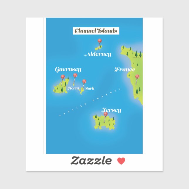 Channel Islands Map poster. (Sheet)