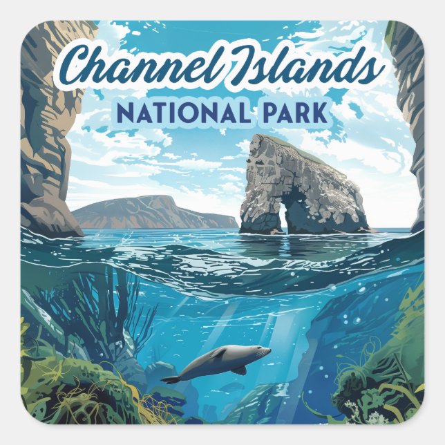 Channel Islands National Park California Ocean Square Sticker (Front)