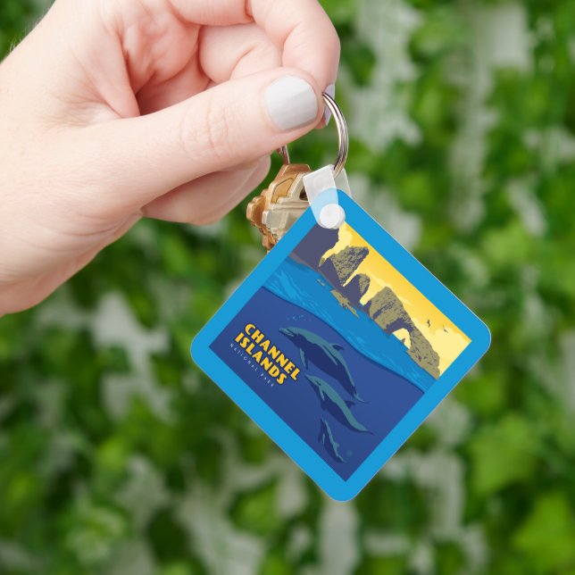 Channel Islands National Park Dolphins Key Ring (Hand)