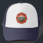 Channel Islands National Park Retro Compass Emblem Trucker Hat<br><div class="desc">Channel Islands vector artwork design. The park comprises 5 ecologically rich islands off the Southern California coast.</div>