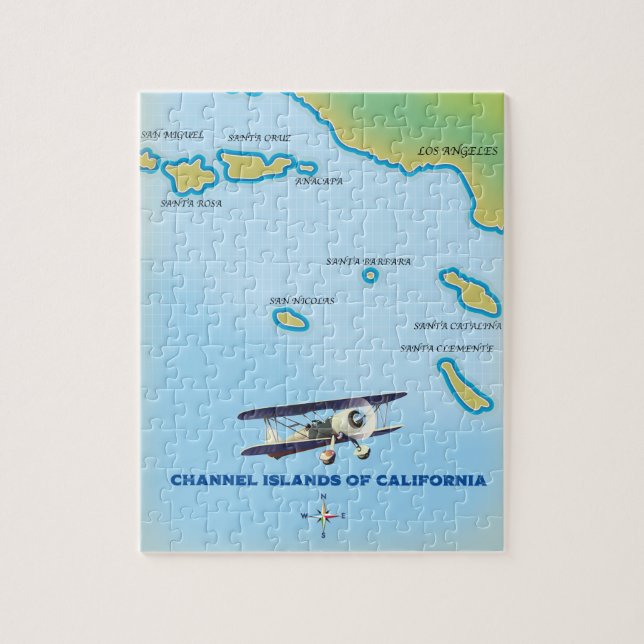 Channel Islands of California map Jigsaw Puzzle (Vertical)