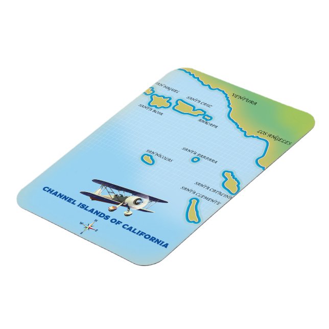 Channel Islands of California map Magnet (Left Side)