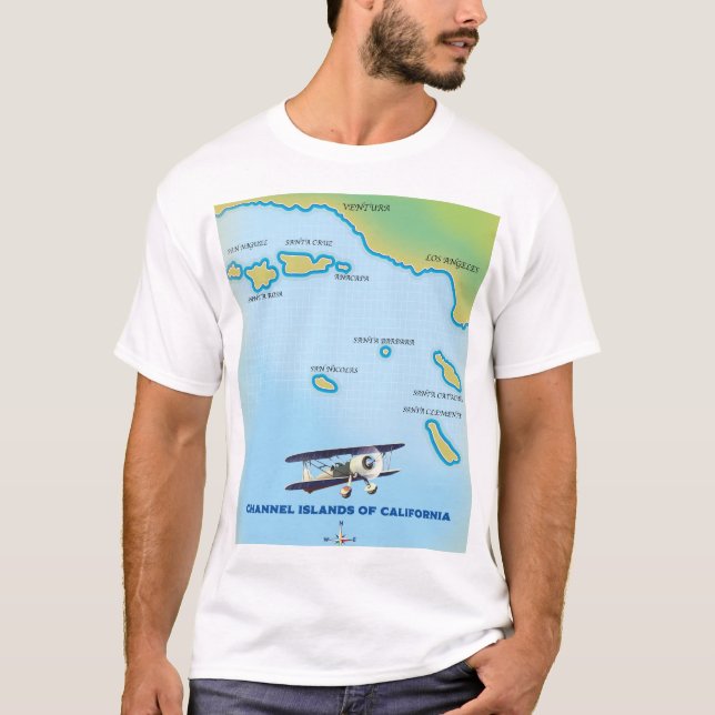 Channel Islands of California map T-Shirt (Front)