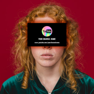 CHANNEL NAME YOU TUBER LOGO QR CODE HOLOGRAPHIC BUSINESS CARD