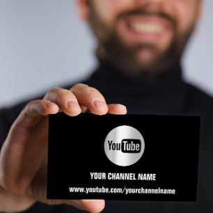 CHANNEL NAME YOUTUBER LOGO QR SOLVER GRAY BLACK  BUSINESS CARD