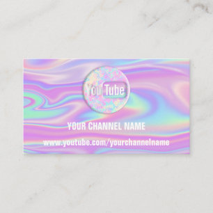 CHANNEL NAME YOUTUBER SUSCRIBE LOGO HOLOGRAPH QR BUSINESS CARD