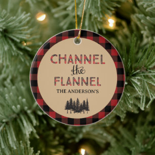 Channel The Flannel Christmas Ornament Photo