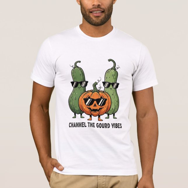 Channel The Gourd Vibes Funny Pumpkin Squad T-Shirt (Front)