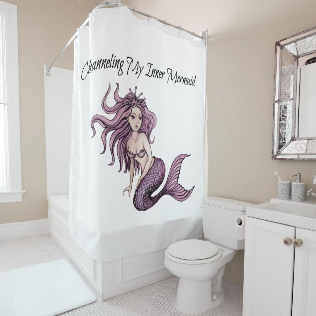 Channeling My Inner Mermaid Shower Curtain (In Situ)