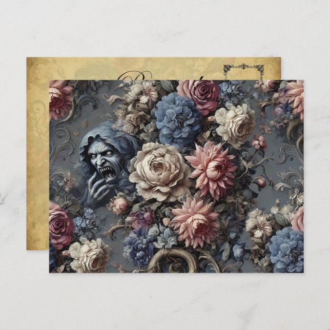 Channeling the Veil – Gothic Victorian Holiday Postcard (Front/Back)