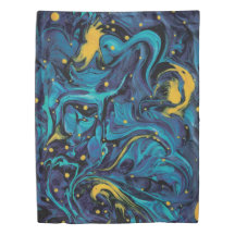 Channeling van Gogh - swirls, aqua, blue, yellow