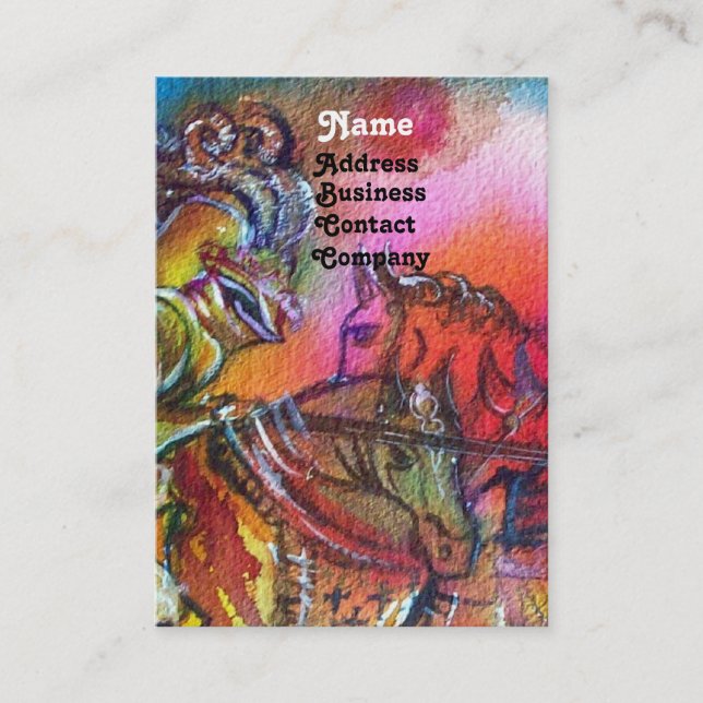 CHANSON DE ROLAND/ COMBAT OF KNIGHTS IN TOURNAMENT BUSINESS CARD (Front)