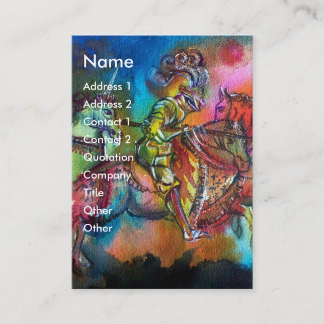 CHANSON DE ROLAND/ COMBAT OF KNIGHTS IN TOURNAMENT BUSINESS CARD (Front)