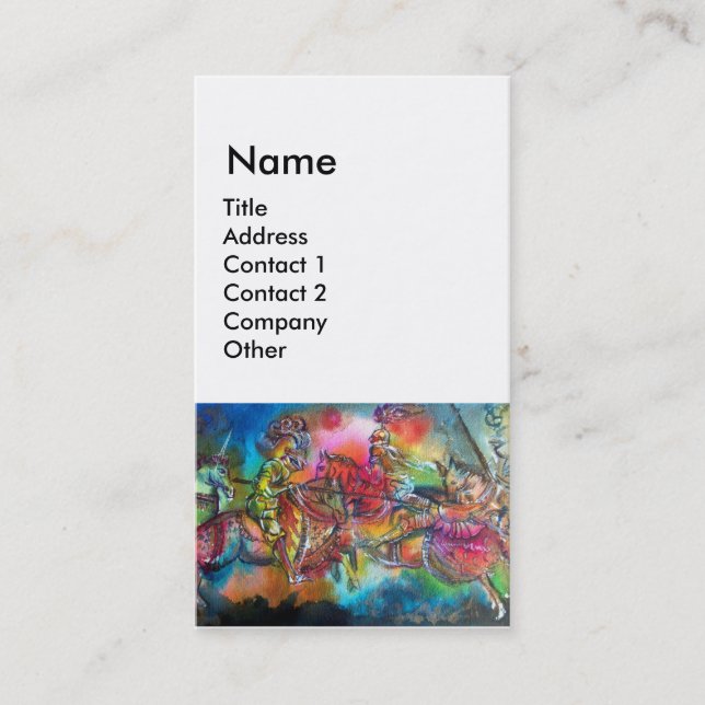 CHANSON DE ROLAND/ COMBAT OF KNIGHTS IN TOURNAMENT BUSINESS CARD (Front)