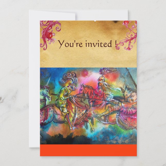 CHANSON DE ROLAND/ COMBAT OF KNIGHTS IN TOURNAMENT INVITATION (Front)
