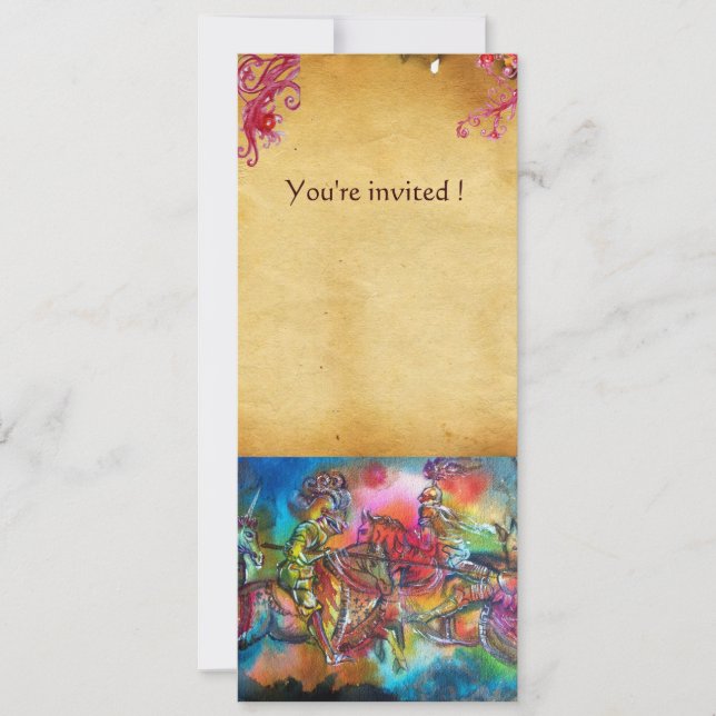 CHANSON DE ROLAND/ COMBAT OF KNIGHTS IN TOURNAMENT INVITATION (Front)