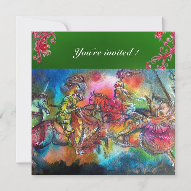 CHANSON DE ROLAND/ COMBAT OF KNIGHTS IN TOURNAMENT INVITATION (Front)