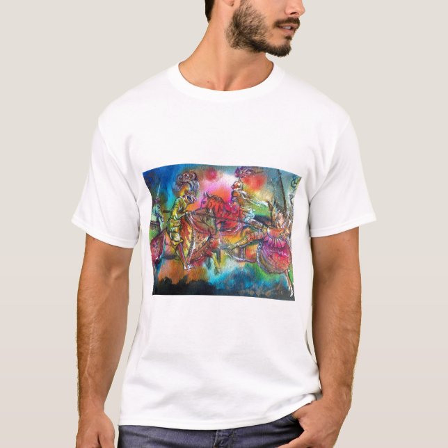 CHANSON DE ROLAND,MEDIEVAL KNIGHTS IN TOURNAMENT T-Shirt (Front)