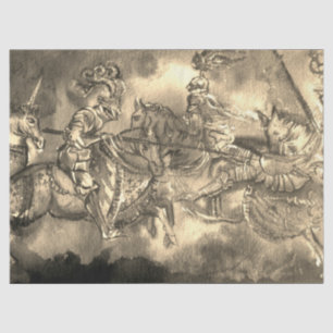 CHANSON DE ROLAND/ MEDIEVAL KNIGHTS IN TOURNAMENT TISSUE PAPER