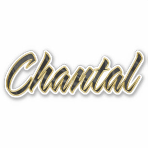 Chantal black gold lettering sticker