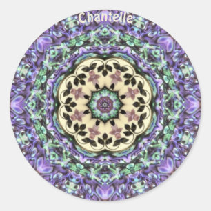 CHANTELLE ~ ABALONE ~ Paua Shell Kaleidoscope Classic Round Sticker