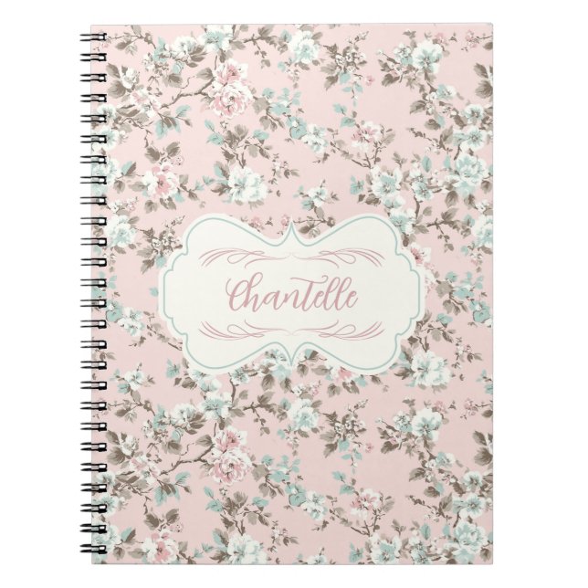 Chantelle Pink Vintage Rose Notebook (Front)