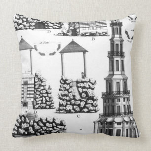 Chanteloup Pagoda, from 'Details des Nouveaux Jard Cushion