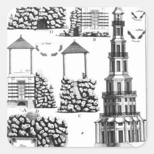 Chanteloup Pagoda, from 'Details des Nouveaux Jard Square Sticker