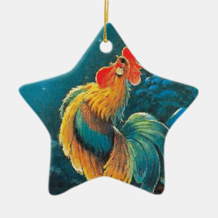 chanticleer at dawn ceramic ornament