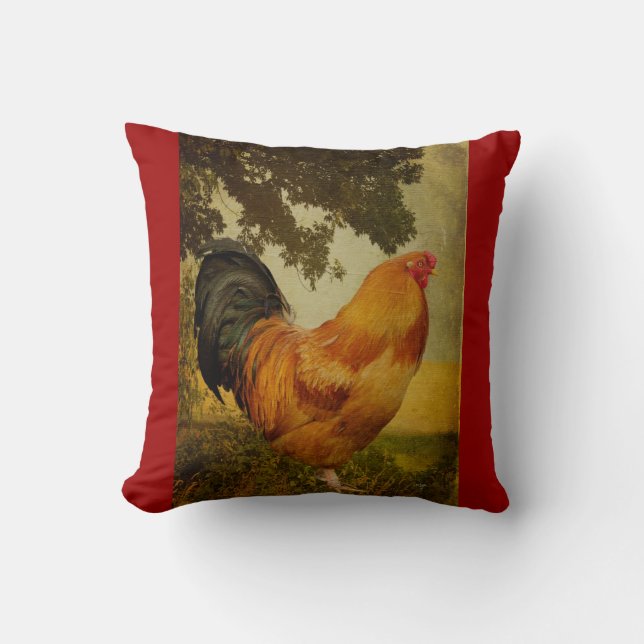 Chanticleer Rooster Pillow by Lois Bryan (Front)