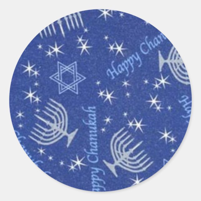 chanuka happy classic round sticker (Front)