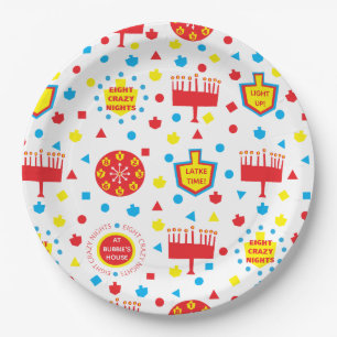 Chanukah 8 Days and Nights Paper Plate