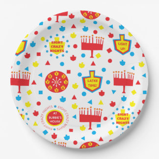 Chanukah 8 Days and Nights Paper Plate