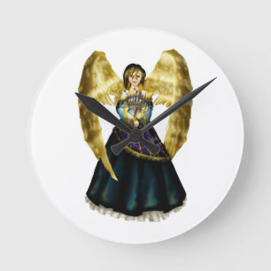 Chanukah Angel Round Clock