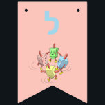 Chanukah customised dancing dreidel banner<br><div class="desc">Surprise your guest with a customised chanukah banner. Add your family name to make it more personal.</div>