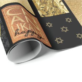 Chanukah Golden Montage Wrapping Paper