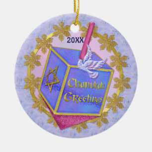 Chanukah Greetings Ceramic Tree Decoration