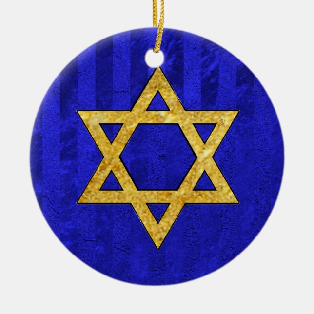 Chanukah Hanukkah חֲנֻכָּה Ceramic Tree Decoration (Front)