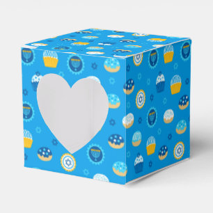 Chanukah Jewish Star Cupcakes Blue Jelly Doughnut Favour Box