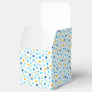 Chanukah Jewish Stars Snowflakes White Blue Gold Favour Box