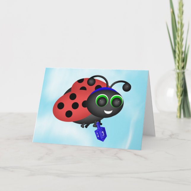 Chanukah Ladybug Holiday Card (Front)